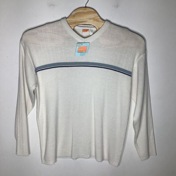 Sideout Mens Long Sleeve V Neck Sweater White Size Large NWT - Picture 2 of 6